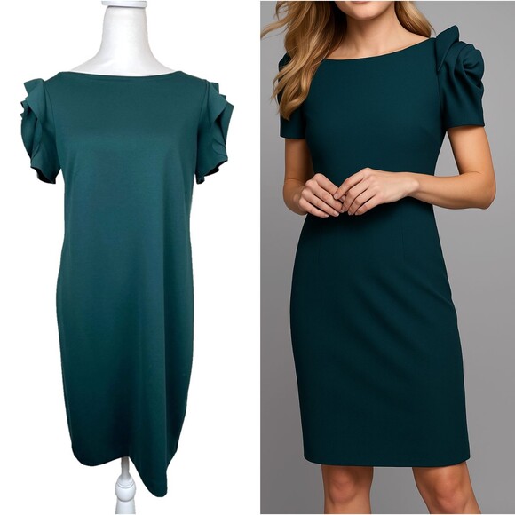 Pietro Brunelli Dresses & Skirts - Pietro Brunelli Salisburgo Maternity Dress S Pinewood Green Rosette Sleeve Italy